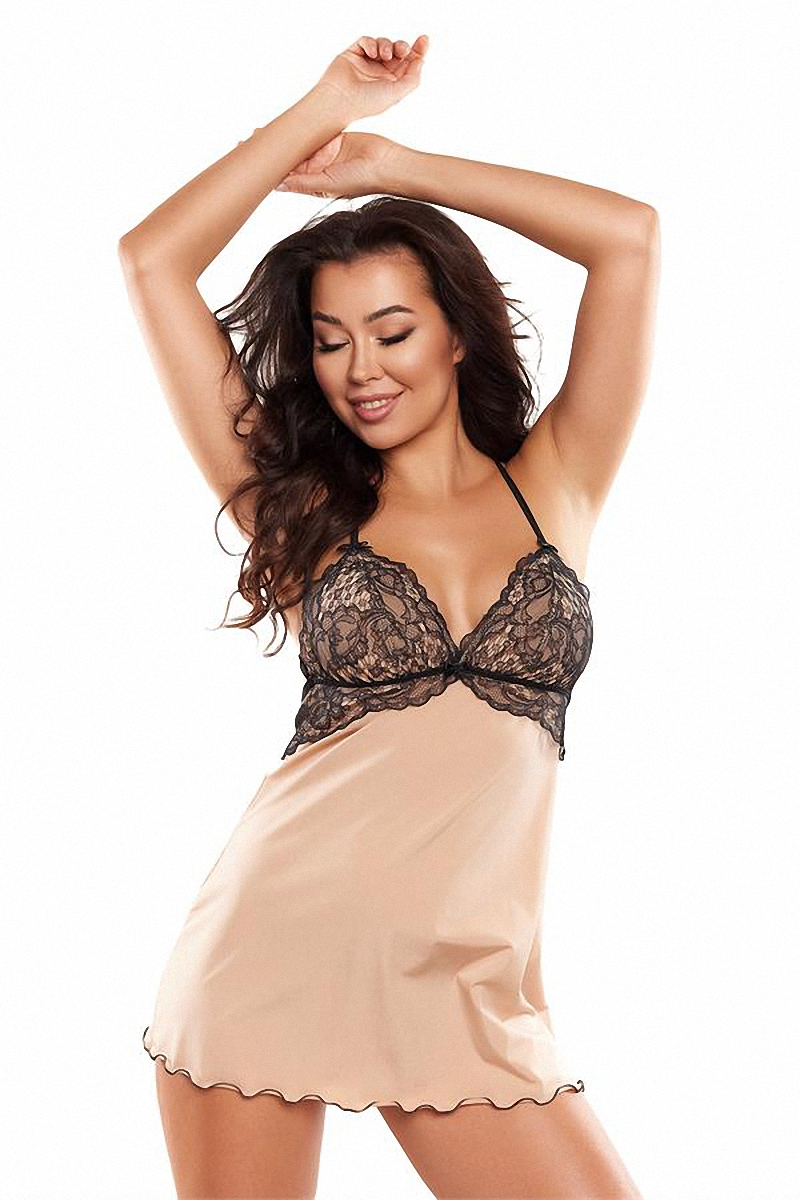 Nuisette en jersey beige V-10539