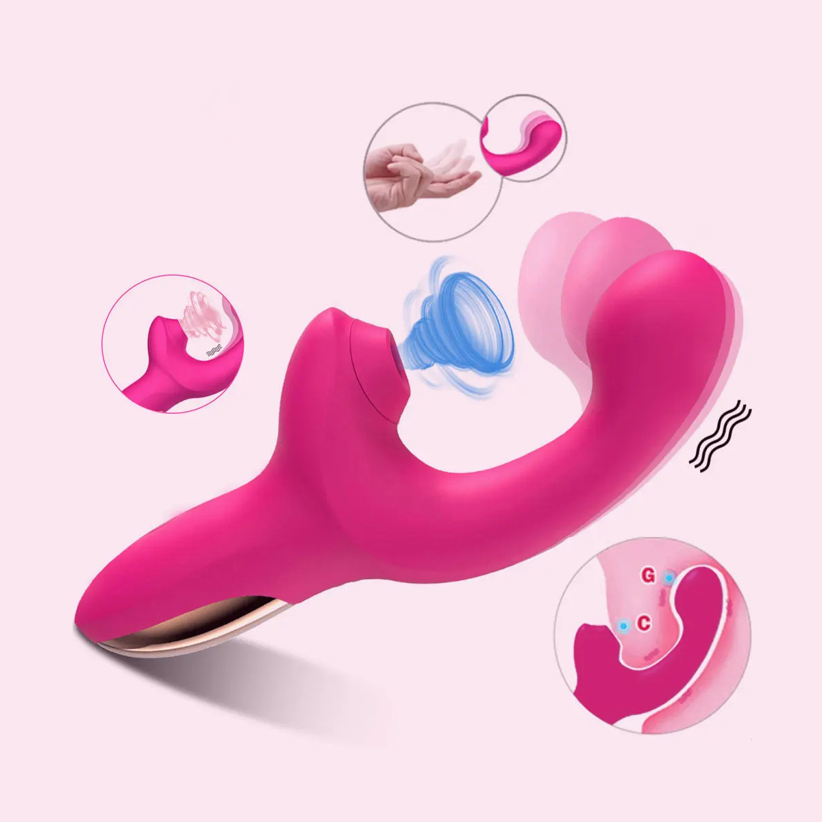 Vibromasseur sans contact double stimulation point G et clitoris Vibromasseur sans contact double stimulation point G et clitoris