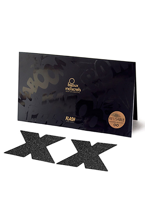 Bijoux de seins Flash Croix noirs – Image 2