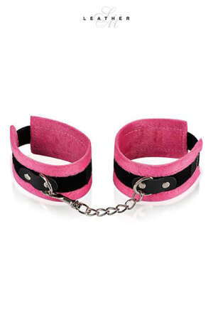 Menottes de poignets roses et noires