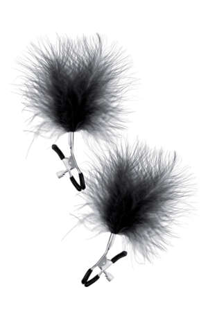 Pinces à seins plumeau noir