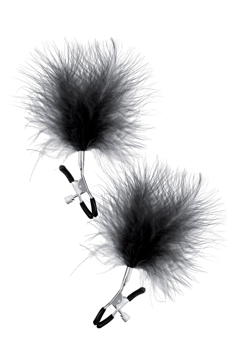 Pinces à seins plumeau noir