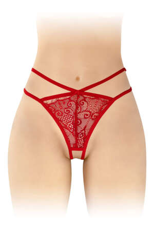 String ouvert Mylene rouge