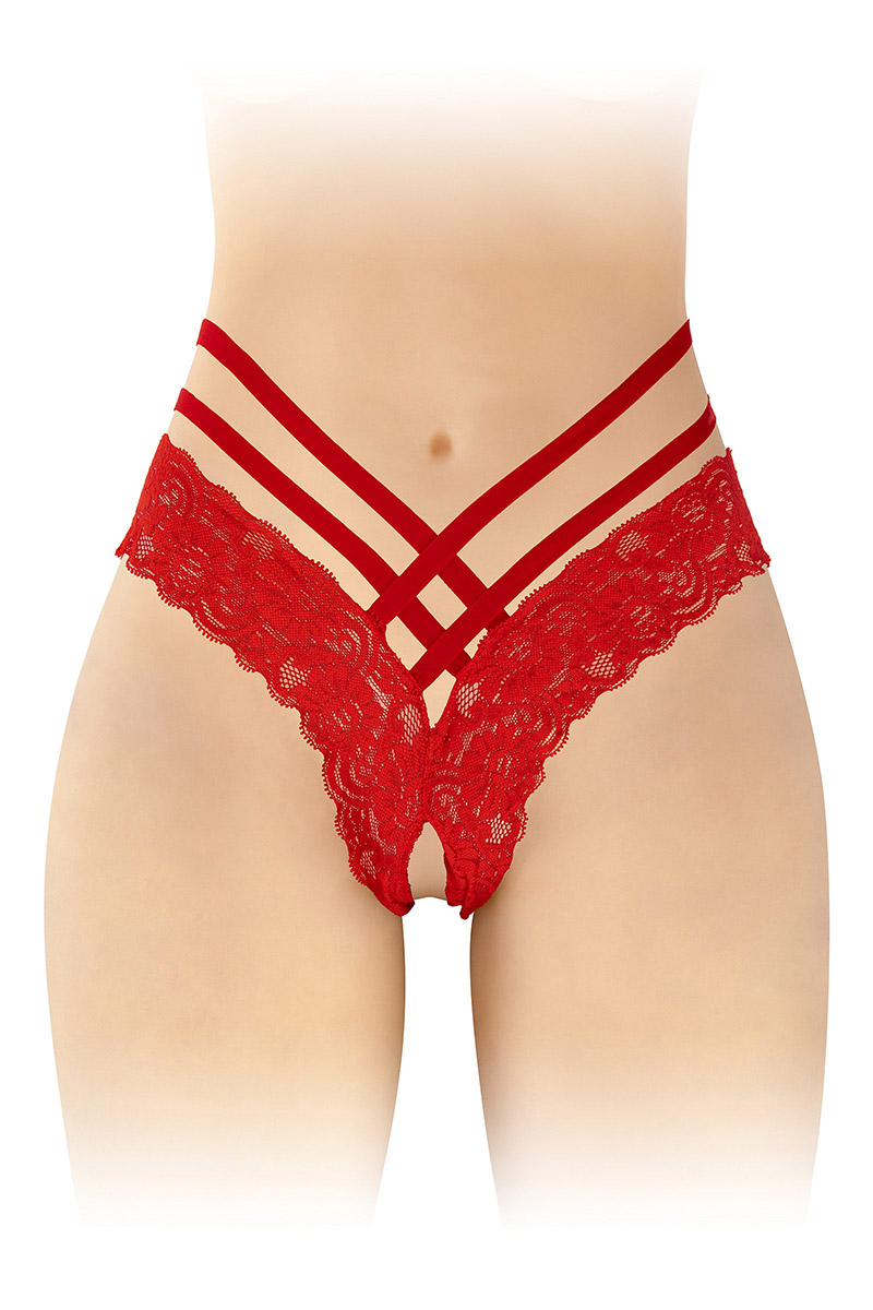 Tanga ouvert Anne rouge