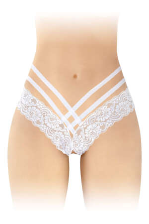Tanga ouvert Anne blanc