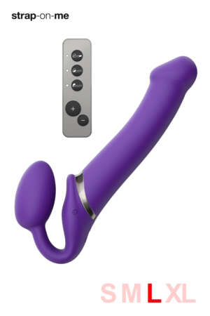 Gode ceinture vibrant et télécommandé violet L