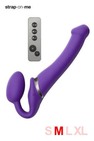 Gode ceinture vibrant et télécommandé violet M