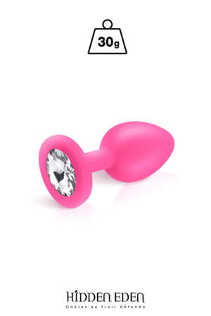 Plug bijou silicone rose S
