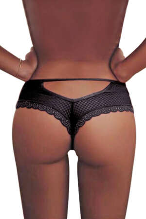 Tanga noir dentelle