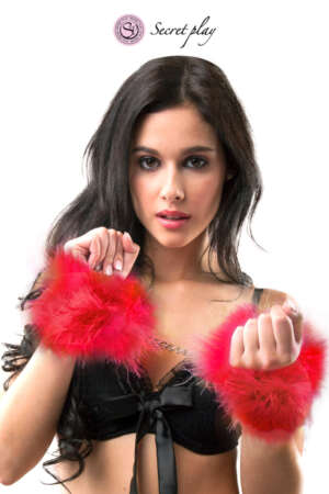 Menottes marabou rouge