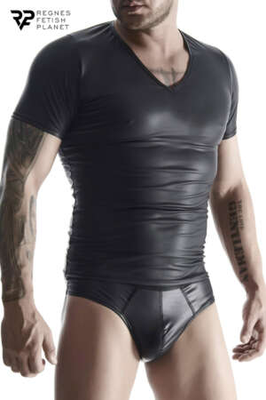 T-shirt wetlook noir