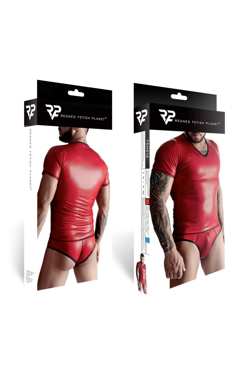 T-shirt wetlook rouge – Image 5