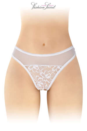 Tanga blanc ouvert Ava