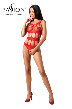 Body ouvert résille BS083 rouge