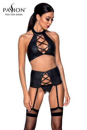 Ensemble sexy faux cuir Nancy