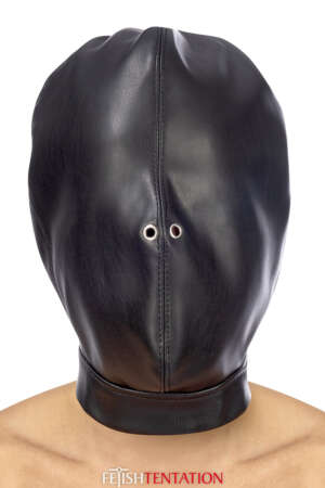 Cagoule BDSM fermée simili cuir