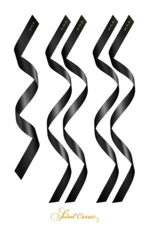 5 liens satin noir