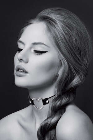Collier strass et coeur
