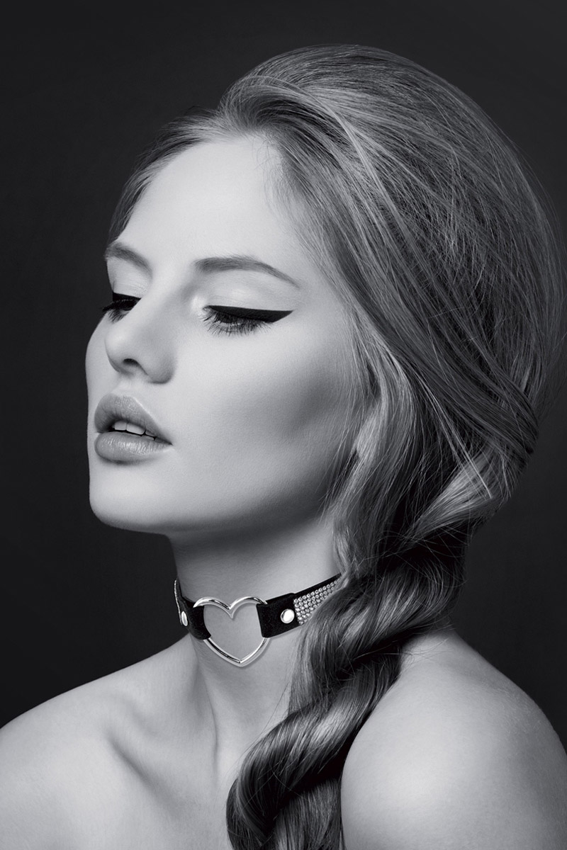 Collier strass et coeur