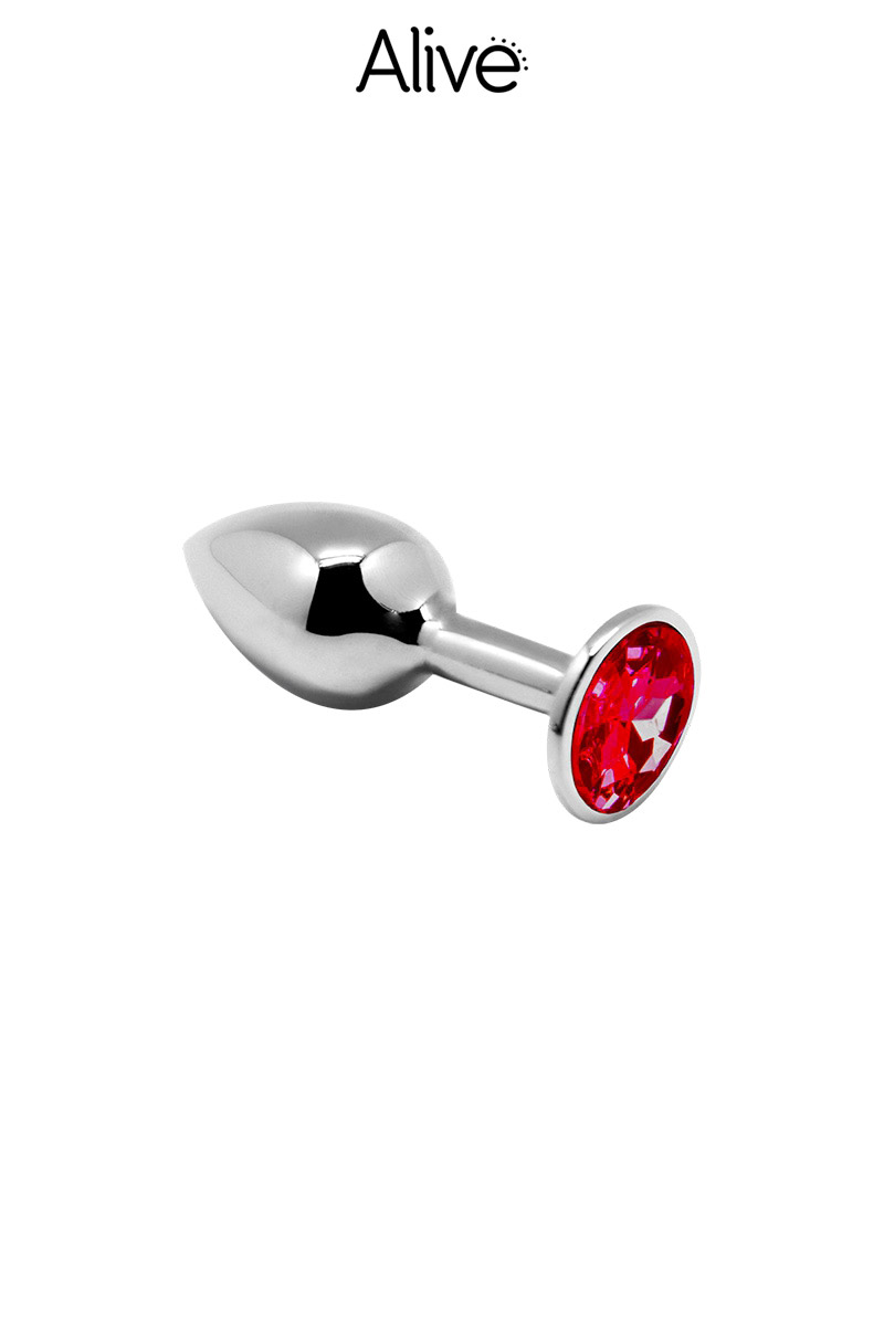 Plug métal bijou rouge S