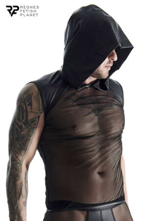 T-shirt à capuche en mesh
