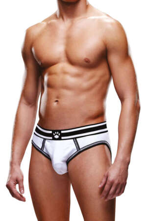 Slip ouvert blanc et noir