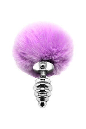 Plug métal Fluffy Twist taille S mauve