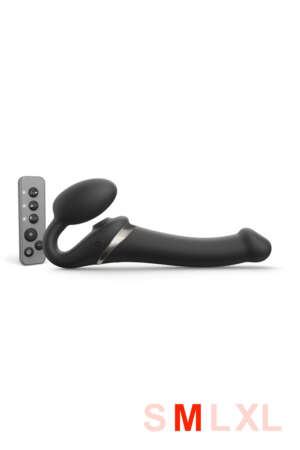 Gode ceinture anatomique télécommandé Multi Orgasm noir M