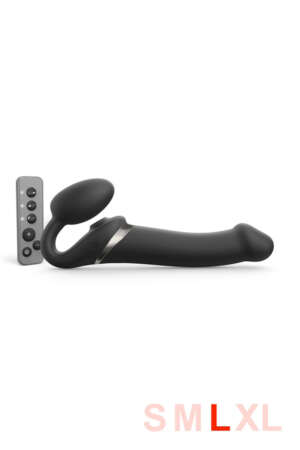 Gode ceinture anatomique télécommandé Multi Orgasm noir L