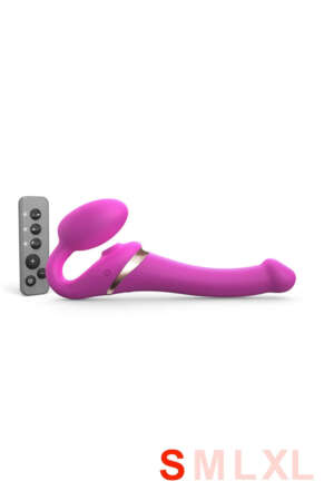 Gode ceinture anatomique télécommandé Multi Orgasm fuchsia S