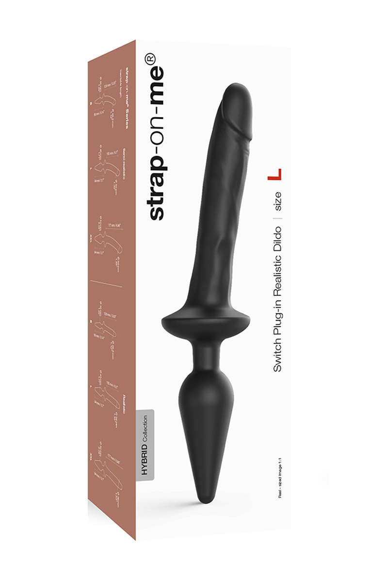 Plug anal Gode 2 en 1 Switch Semi-Realistic noir L – Image 5