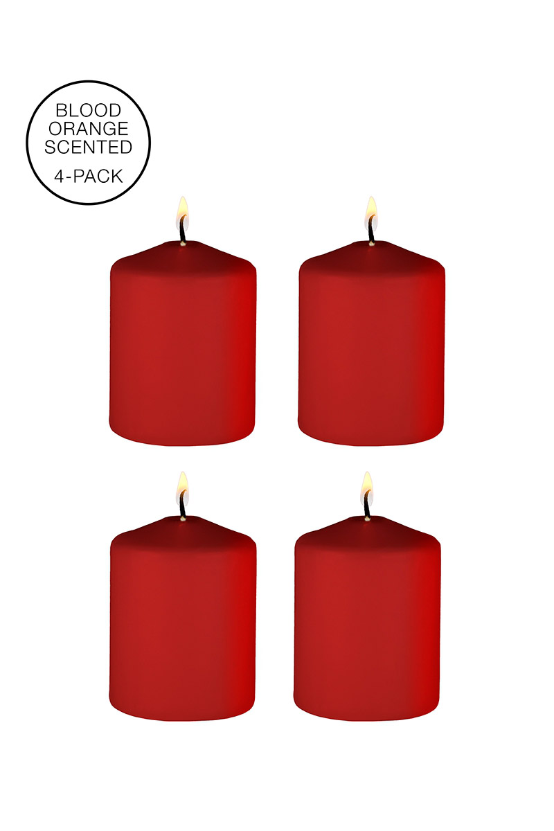 4 bougies SM rouges parfum orange sanguine