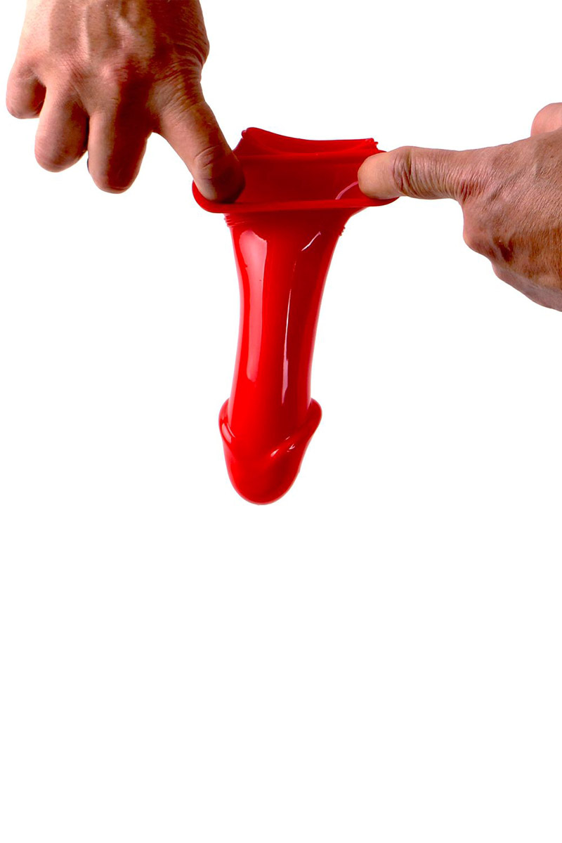 Gaine de pénis semi-réaliste rouge – Image 2