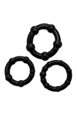 Set 3 Cockrings noirs Babooom