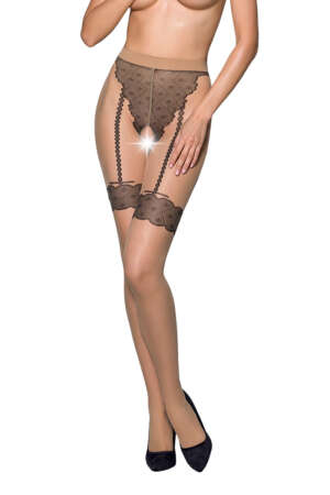 Collants ouverts TI016 20 deniers beiges