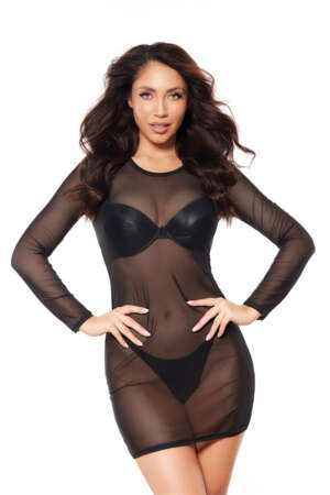 Robe tulle noire V-10639