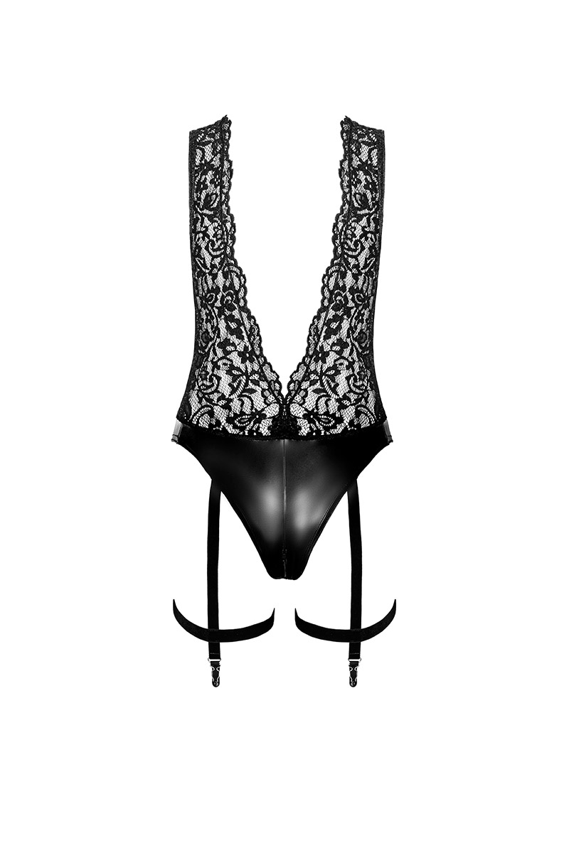 Body jarretelles Libido F297 wetlook et dentelle – Image 4