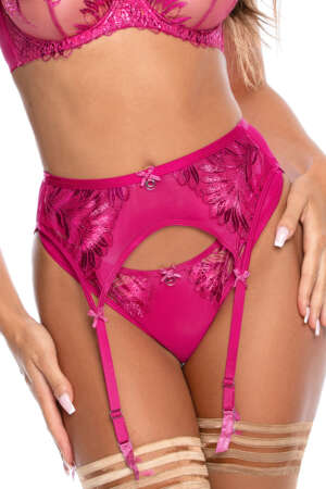 Porte-jarretelles rose V-10252