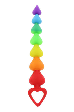 Chapelet anal Rainbow Heart Beads