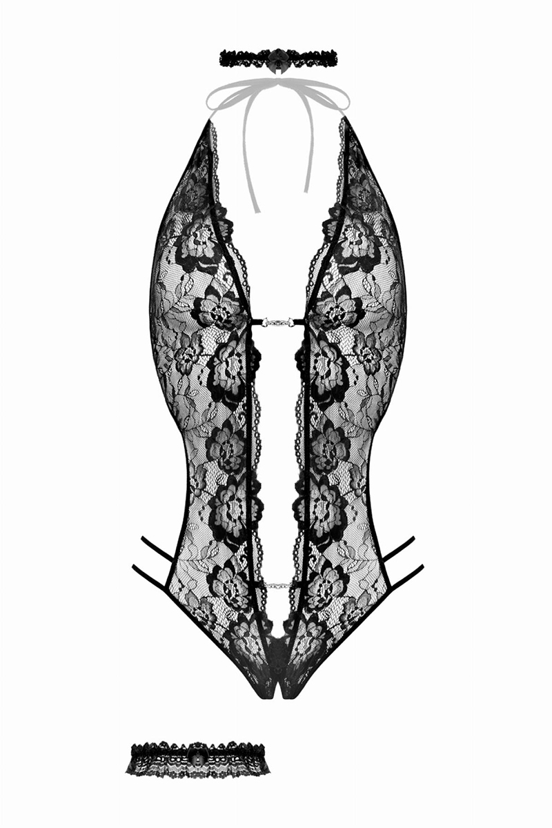 Ensemble body ouvert Renee noir – Image 4