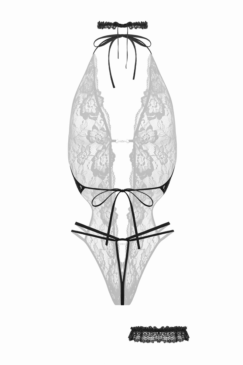Ensemble body ouvert Renee noir – Image 5