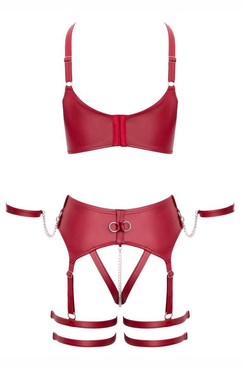 Ensemble de lingerie Bondage bordeaux – Image 4