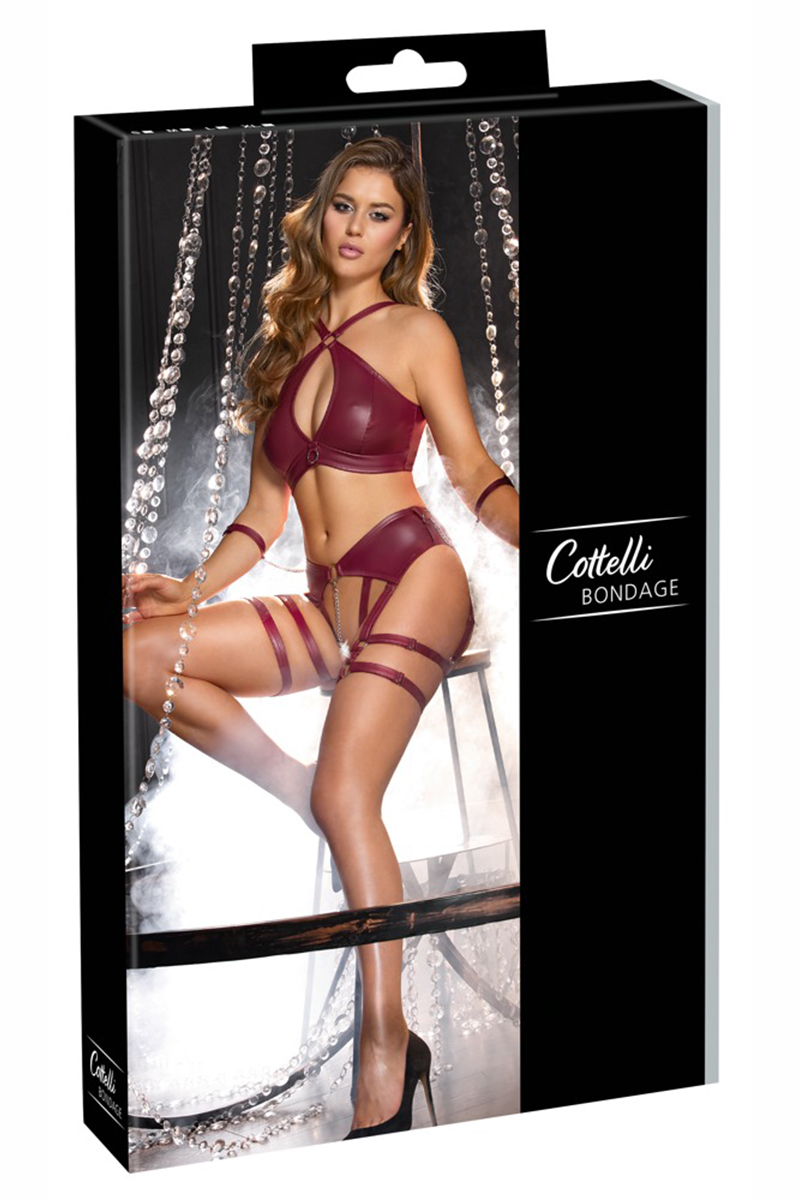 Ensemble de lingerie Bondage bordeaux – Image 5