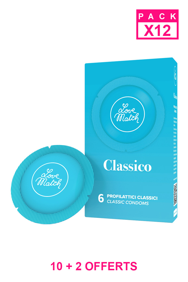 Pack 10 boites de 6 Préservatifs classiques + 2 offertes