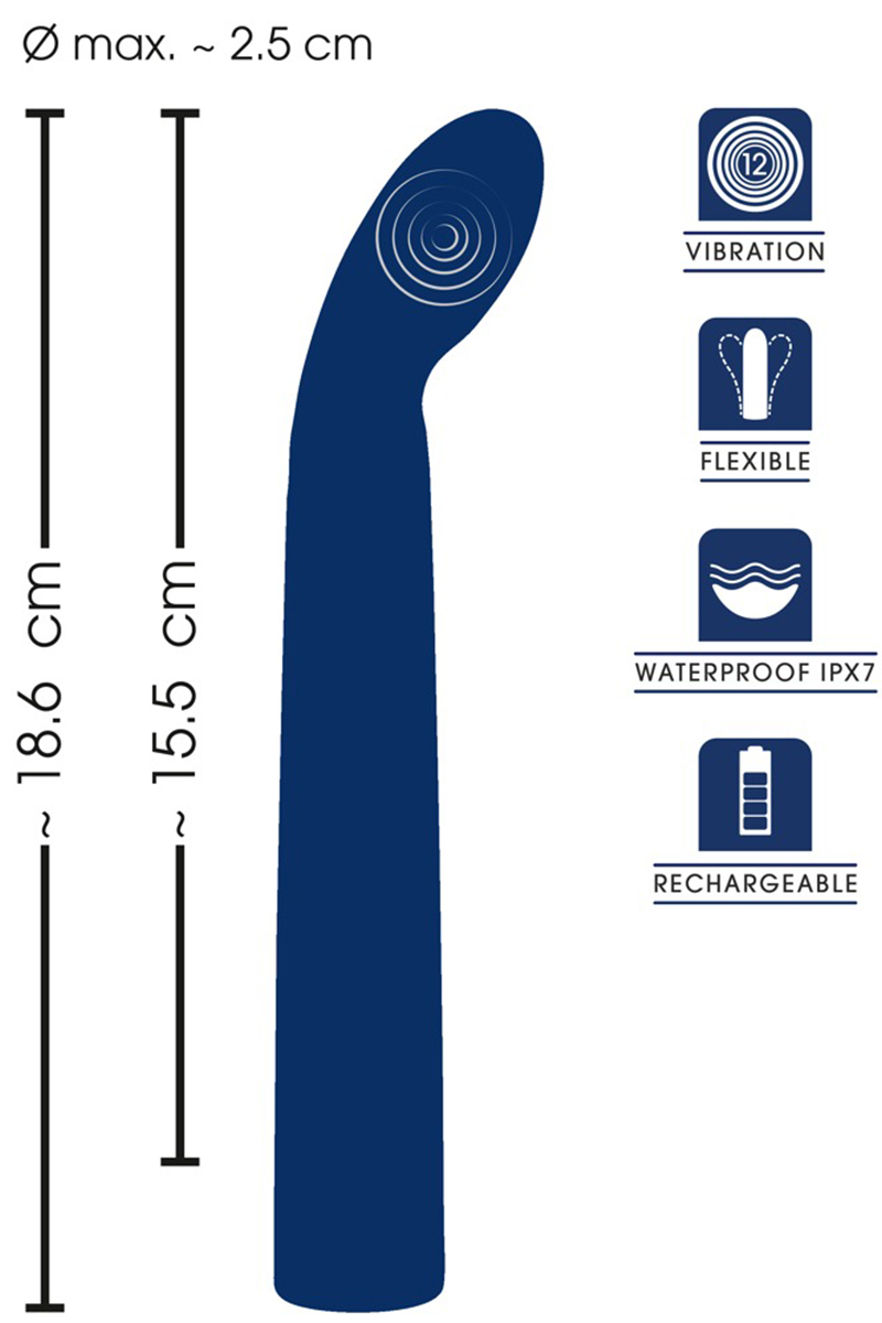 Vibromasseur flexible Stimulation point G 18,6 x 2,5 cm – Image 4