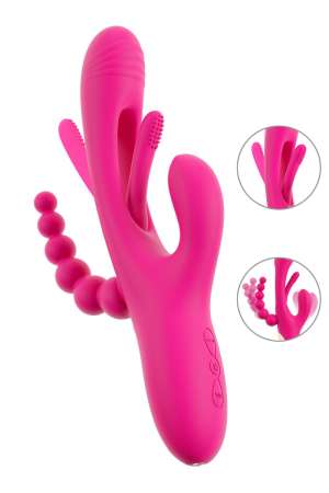 Triple Vibromasseur avec langue oscillante